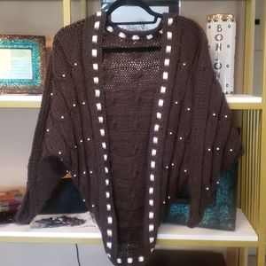 Pearl Detail Shrug Cardigan Wrap